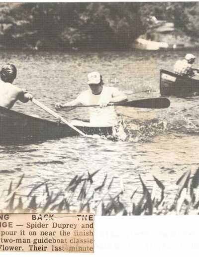 Article two men rowing guideboat near finish of Hanmer Race
