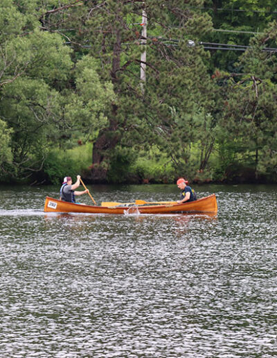 Two men in a guideboat Hanmer Guideboat Race
